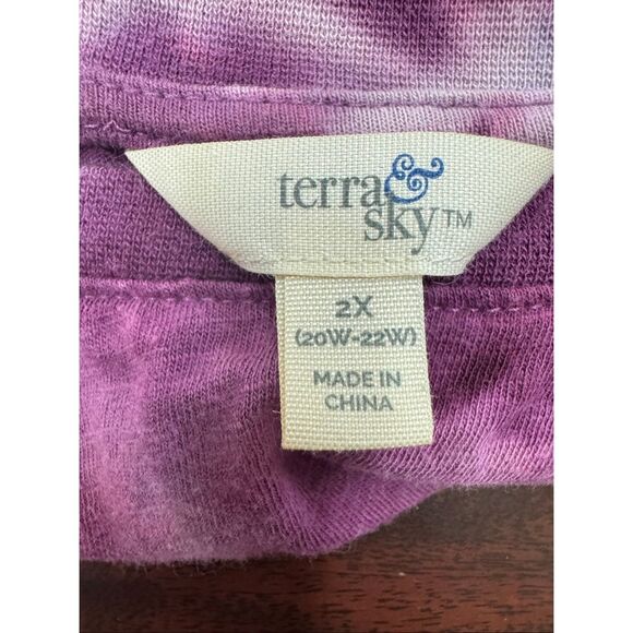 Terra & Sky Tie Dye Blouse with Banded Bottom Size 2X - Picture 4 of 8